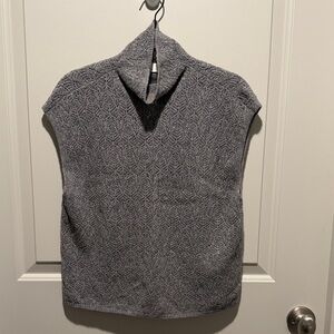 Abercrombie & Fitch Gray Textured Merino Wool-blend Women's Top